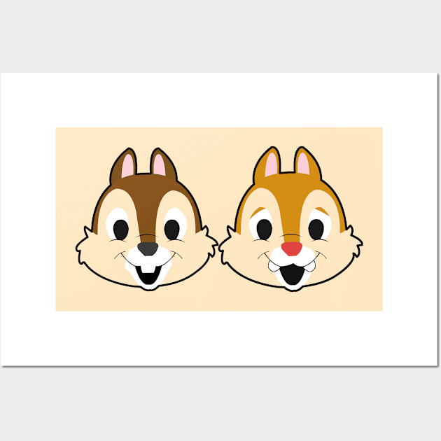 Chip Dale Transparent Faces Wall Art by LuisP96